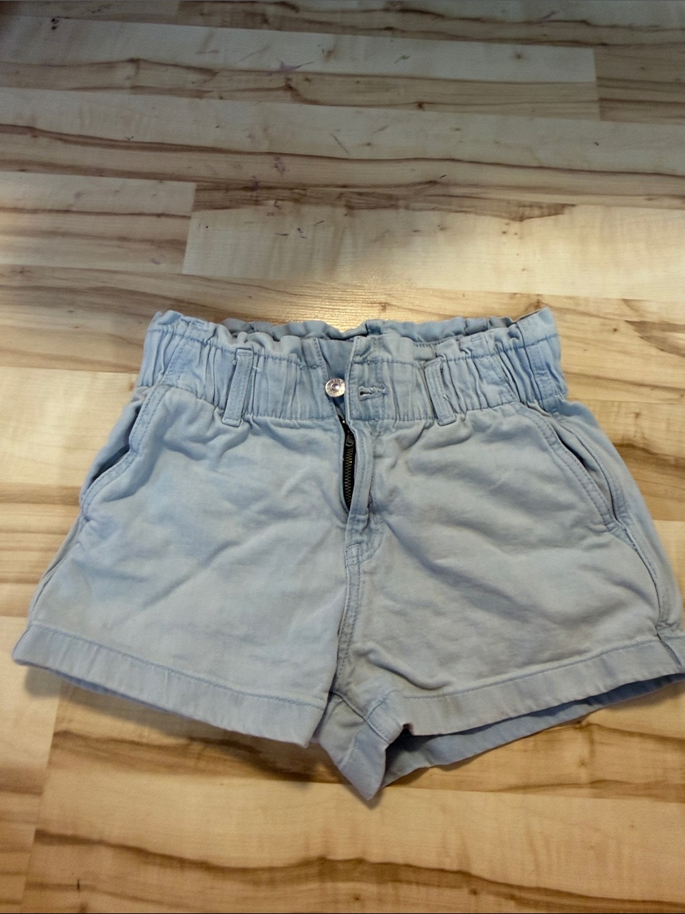 American Eagle Outfitters Light Blue Paperbag Waist Jean Shorts